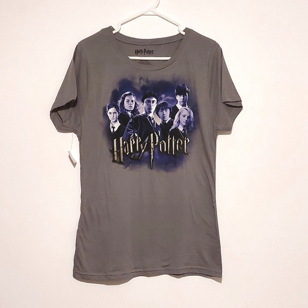 Harry Potter Women's Junior Gray Short Sleeved Graphic T-shirt NWT Size 2XL